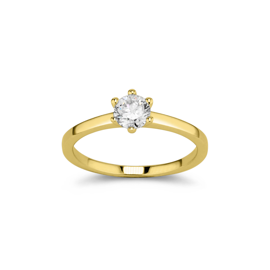 Diamantový prsten solitaire ve žlutém zlatě