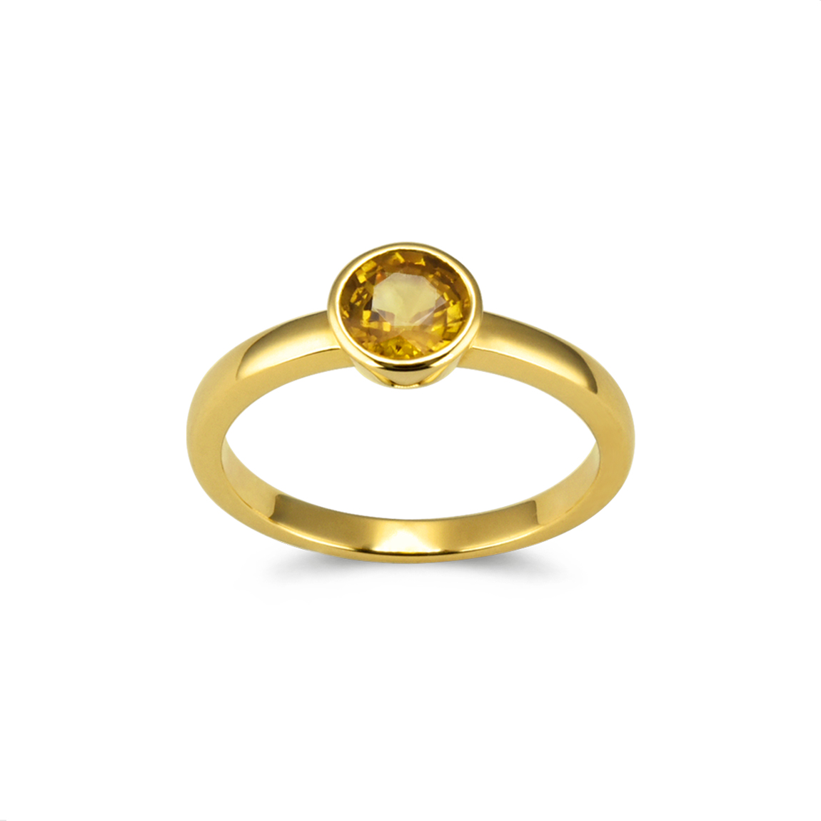 16ct Oval Yellow Sapphire & Diamond Ring - 66mint Fine Estate Jewelry