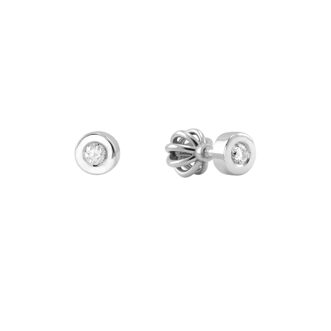 Bezel set diamond earrings 0.06ct