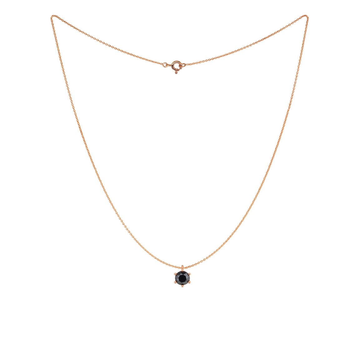 Rose gold necklace with black diamond