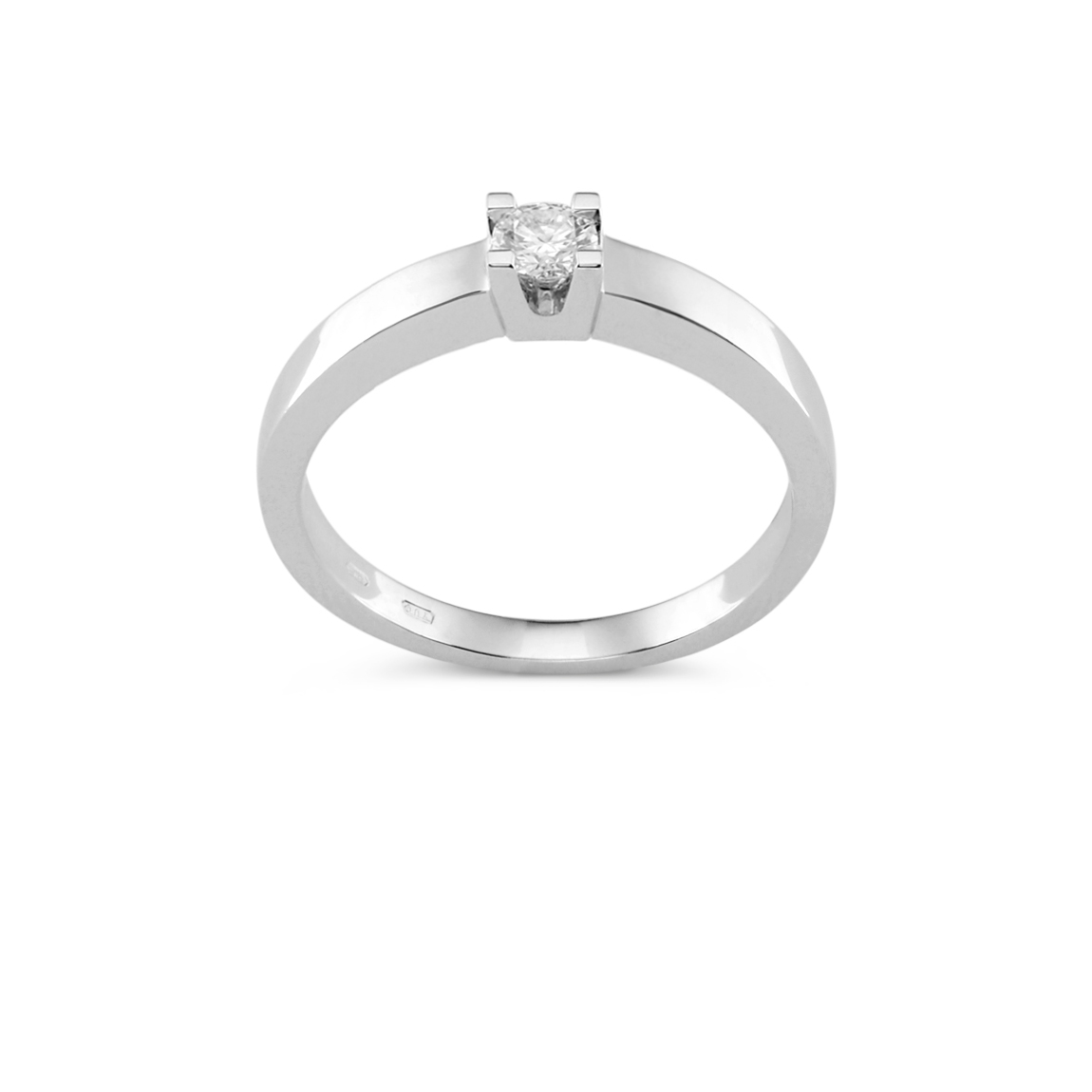 Square engagement ring with a 0.15ct diamond