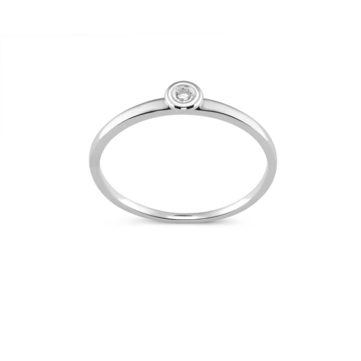 White gold diamond engagement ring 0.03ct