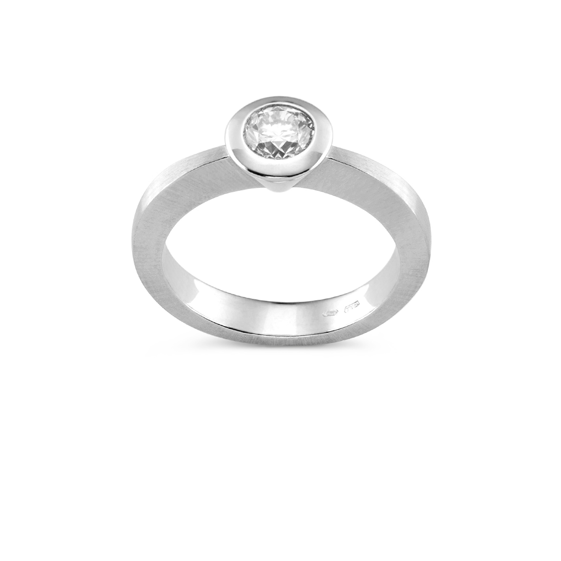 Designer engagement ring with diamond 0.50 ct GIA