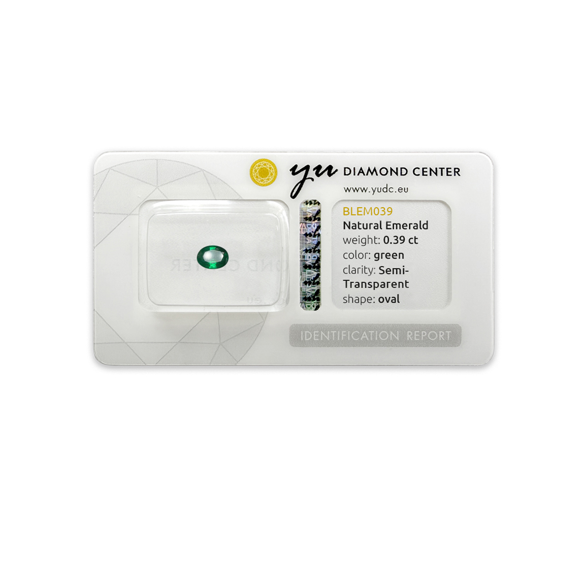 Oválný smaragd 0.37 ct v blistru