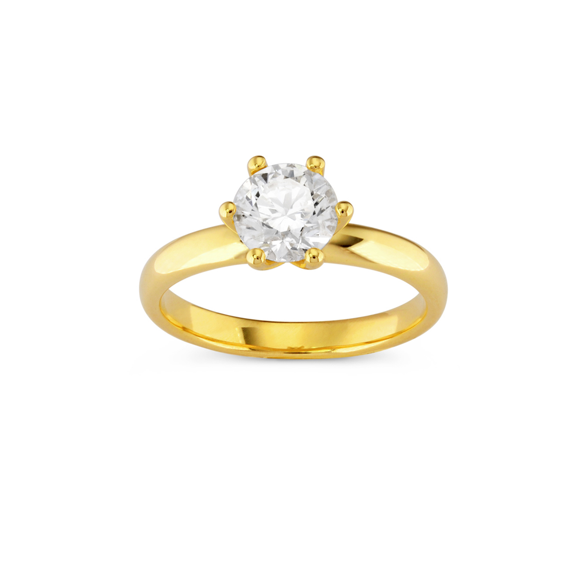 Zásnubní prsten Daniela žluté zlato diamant 1.01ct IGI