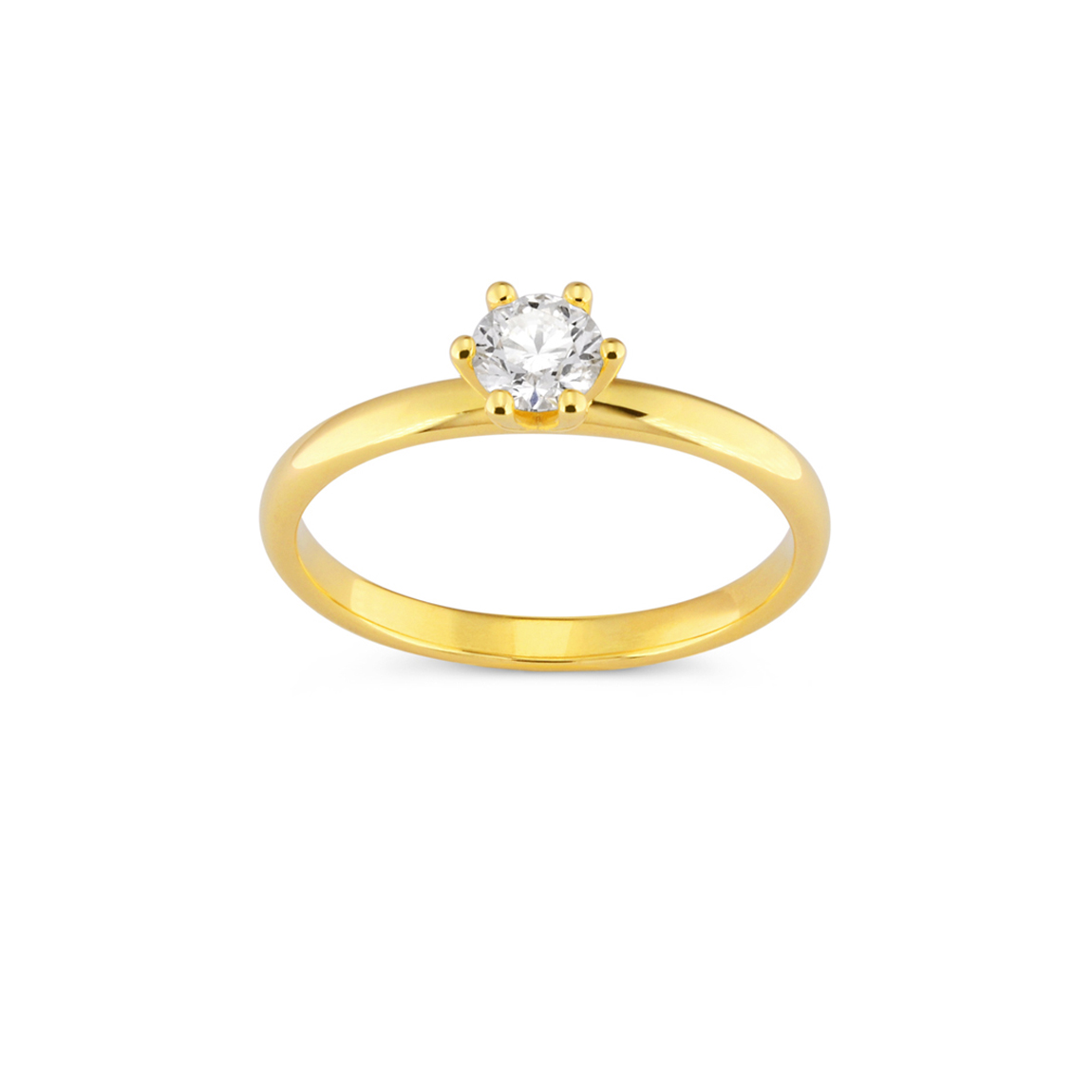 Zásnubní prsten Daniela žluté zlato diamant 0.33ct GIA
