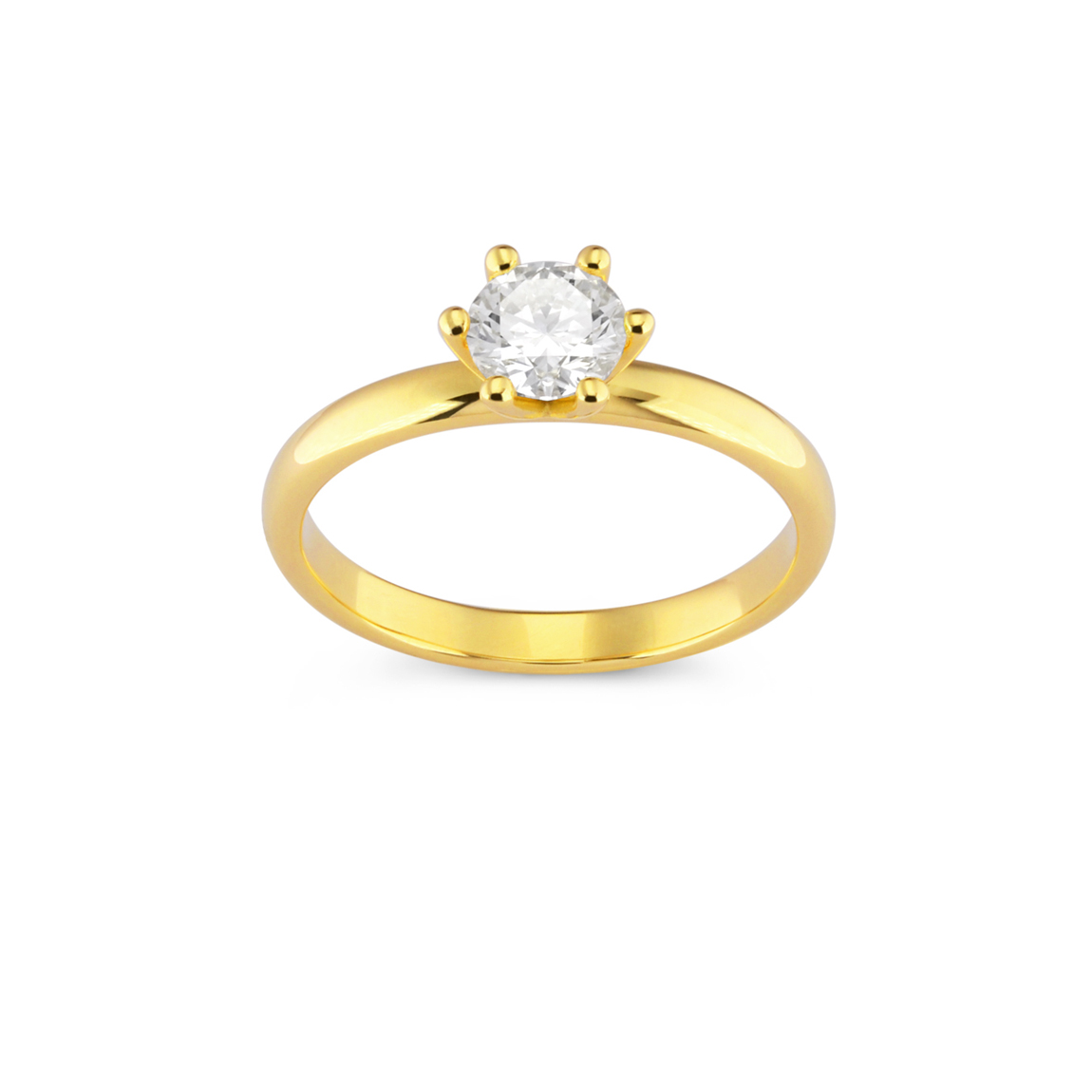 Zásnubní prsten Daniela žluté zlato briliant 0.50ct GIA