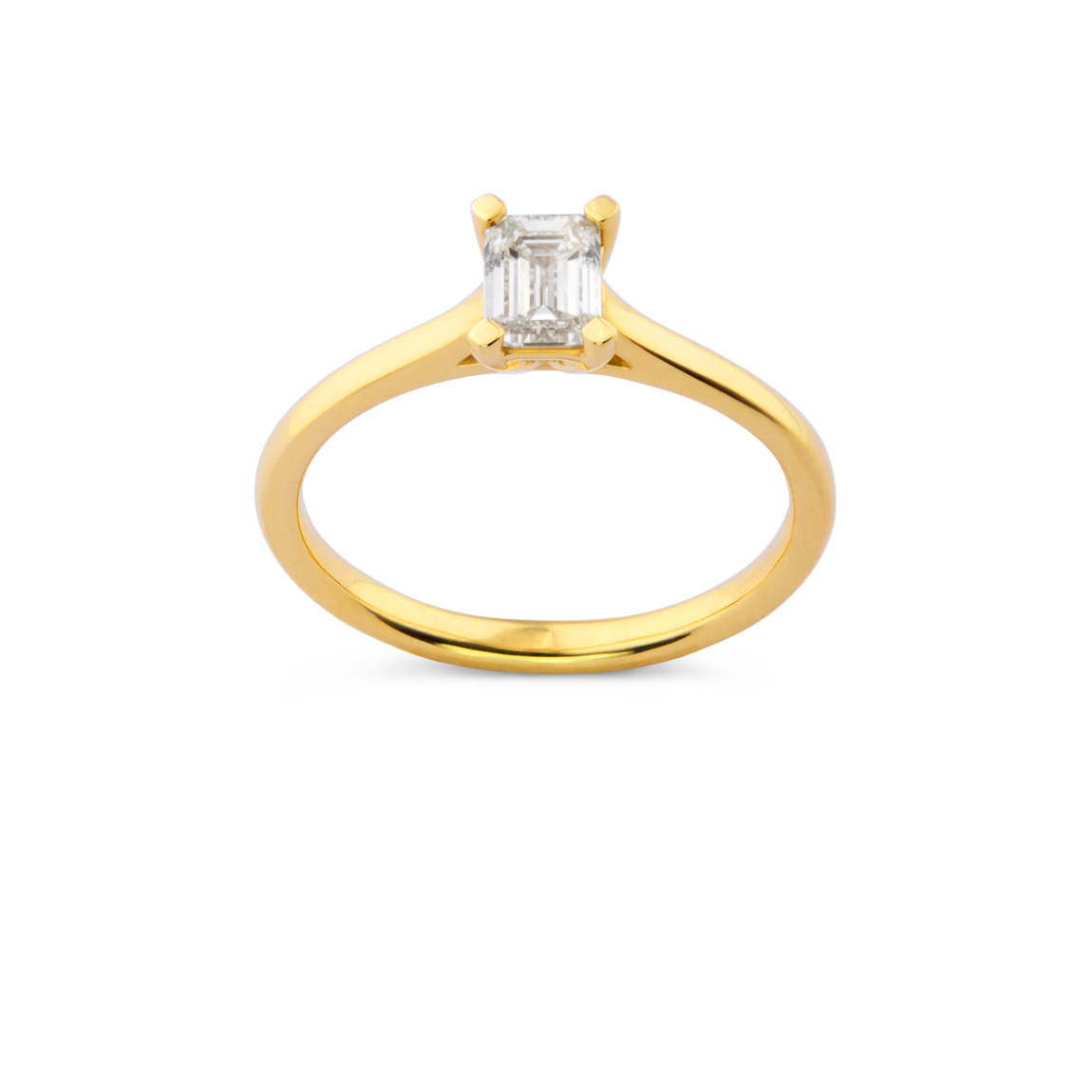 Engagement ring with emerald cut diamond 0.51ct