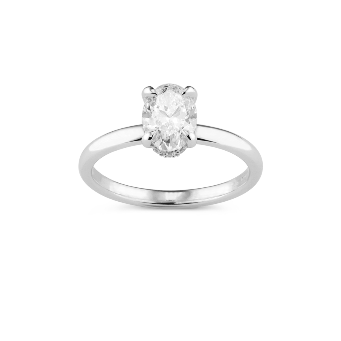 Oval-cut diamond 1.0ct GIA ring hidden halo diamonds 0.05ct