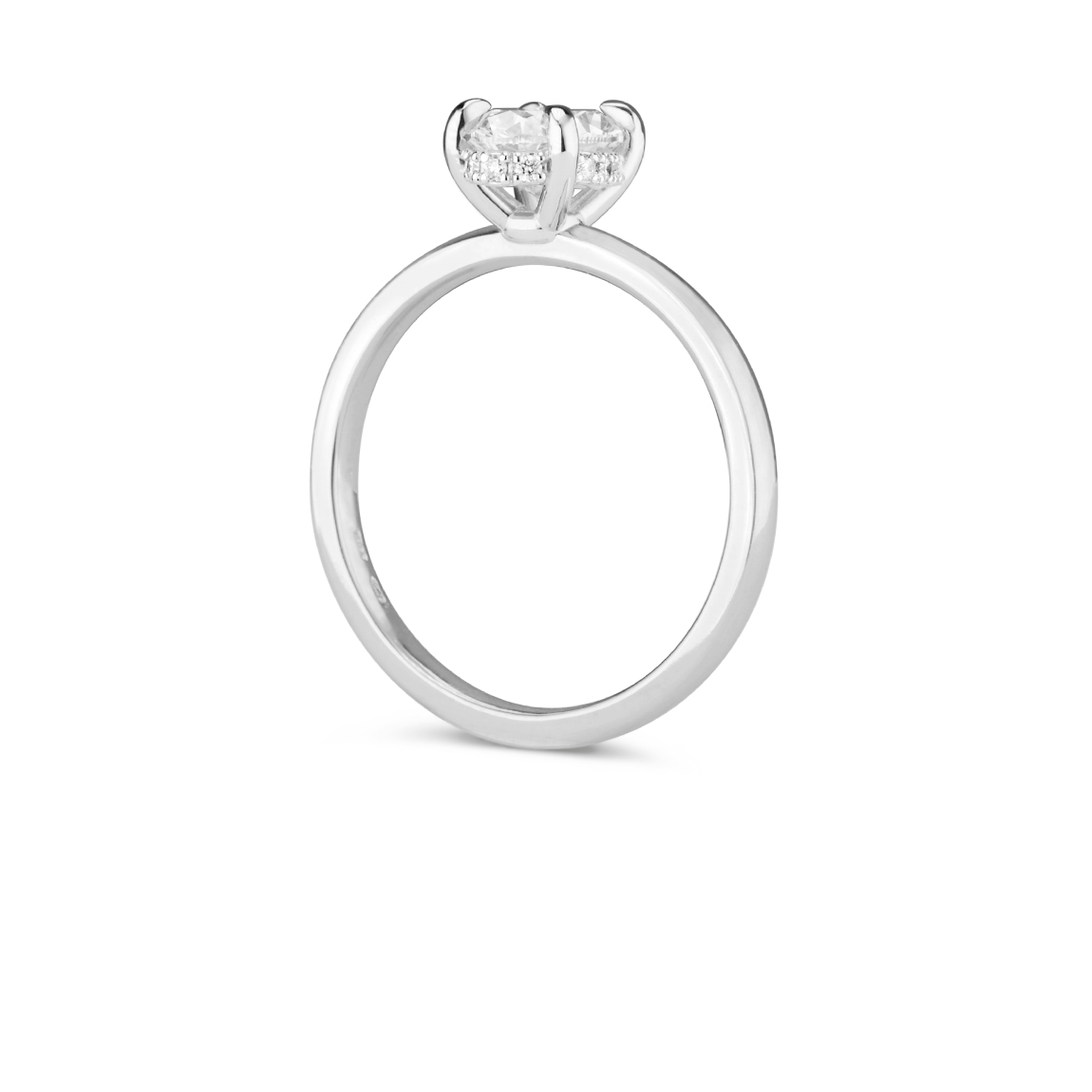 Oval-cut diamond 1.0ct GIA ring hidden halo diamonds 0.05ct