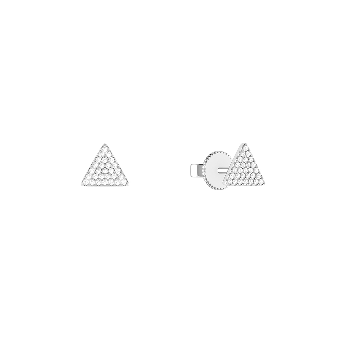 Diamond earrings Triangle white gold