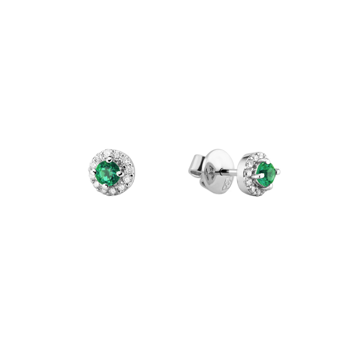 Children's earrings emeralds 0.14ct diamonds 0.09ct