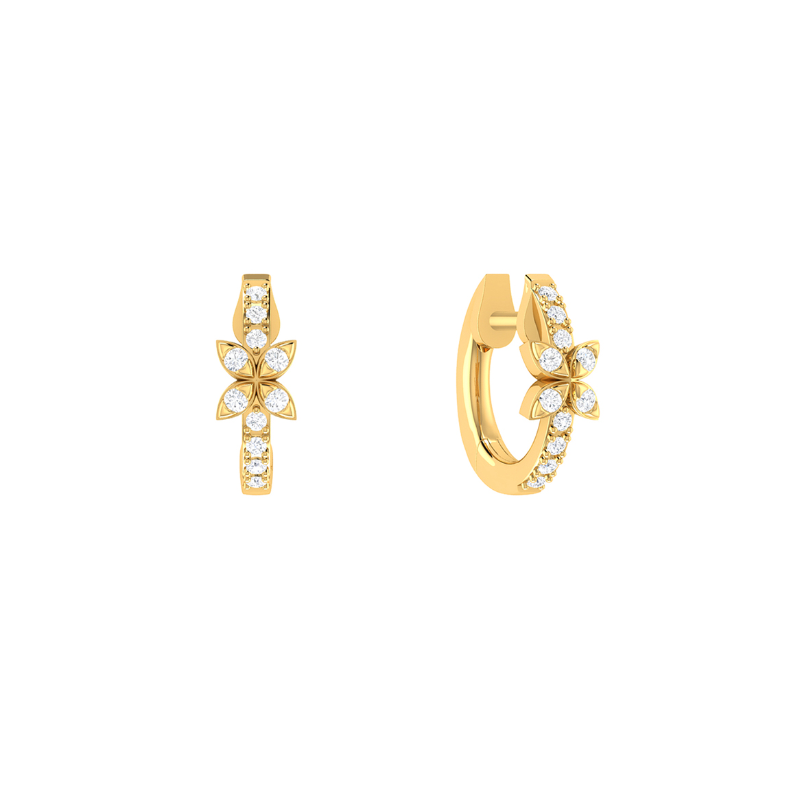 Gold hoops with clover