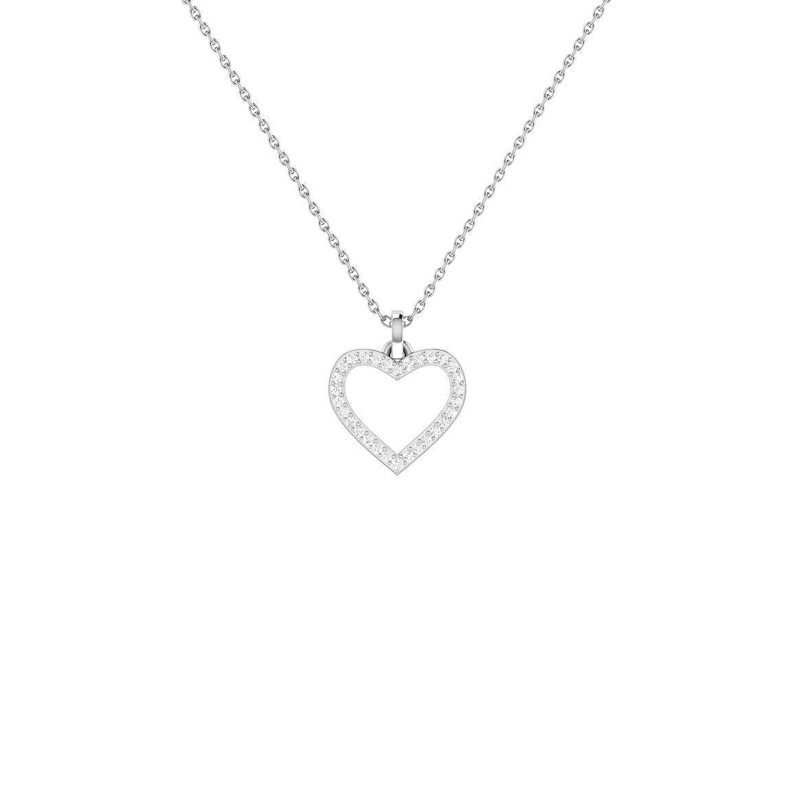 Classic heart-shaped pendant with diamonds