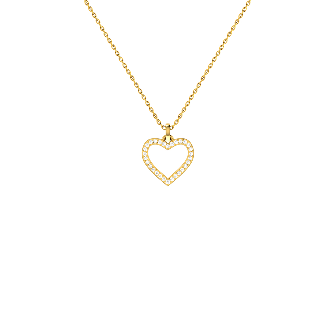 Classic heart-shaped pendant yellow gold