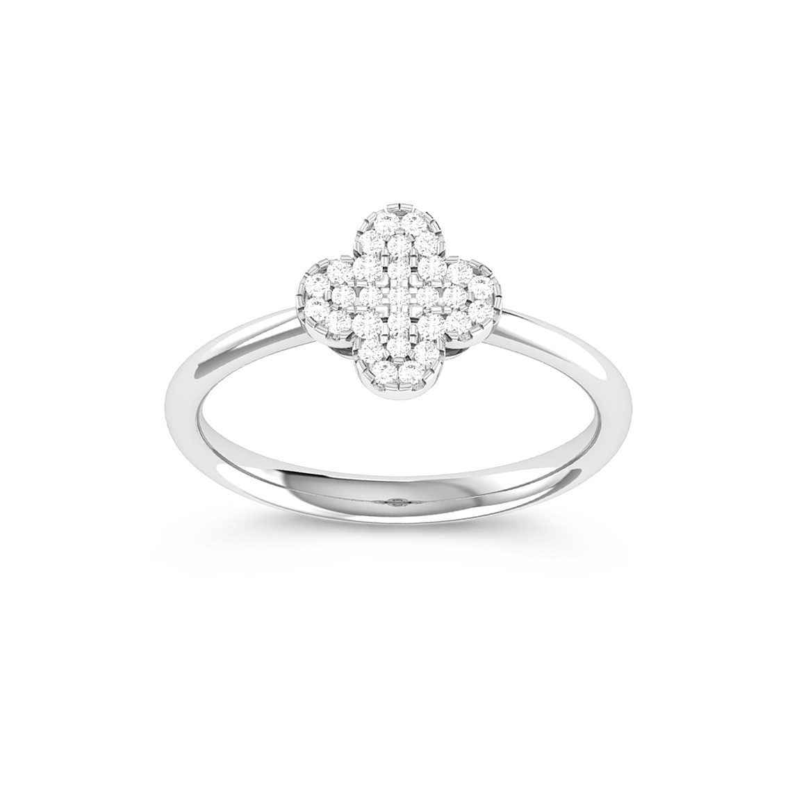 Diamond ring Clover white gold