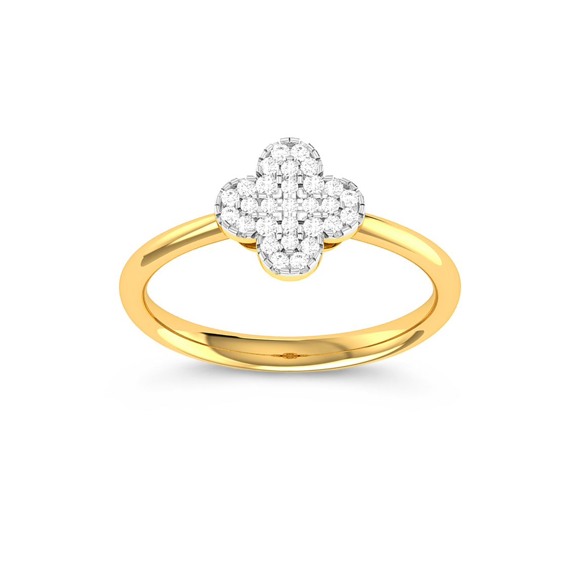 Diamond ring Clover yellow gold