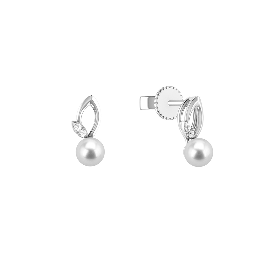 Perlové náušnice ve tvaru listu