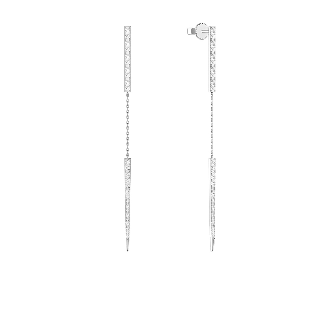 Long diamond drop earrings