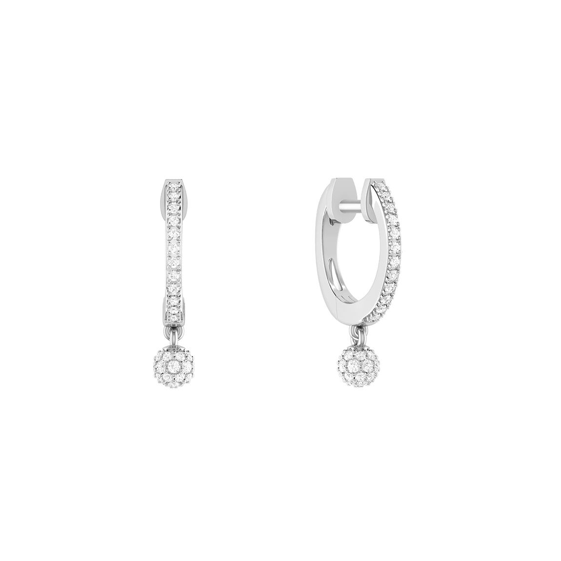 Hoops with diamond charm