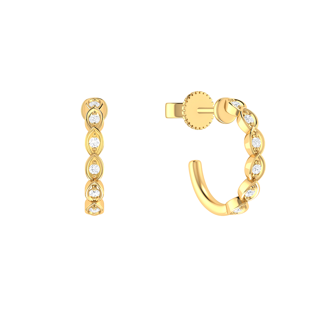 Zlaté kruhy s diamanty Tennis