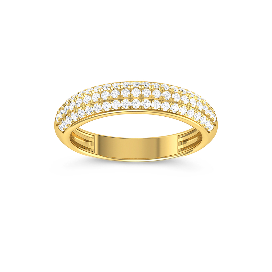 Diamond pavé band yellow gold