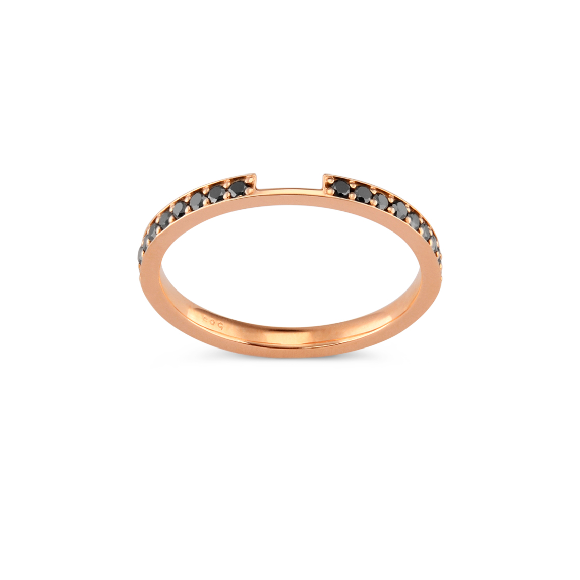 Eternity ring with black diamonds 0.20ct