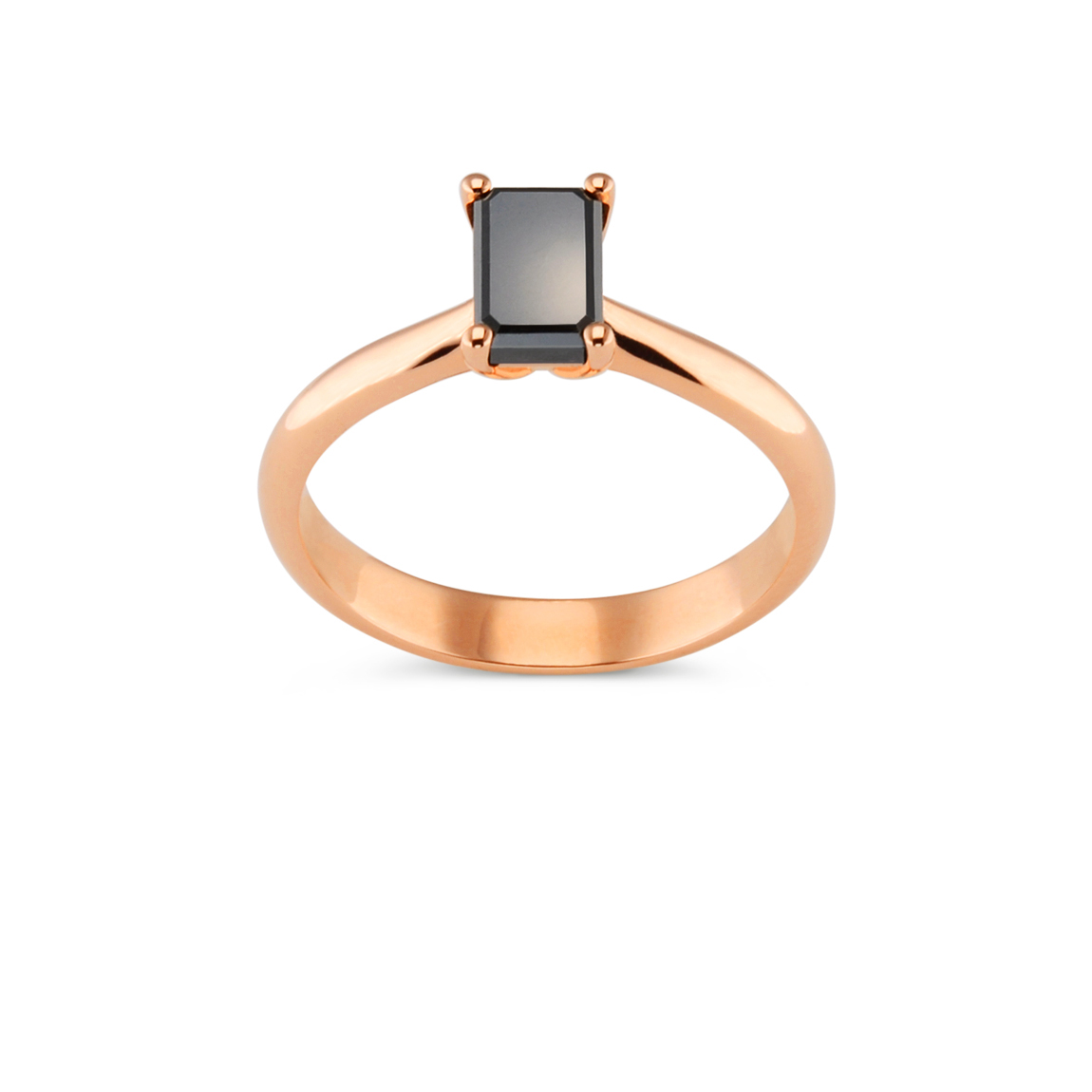Engagement ring with black diamond 0.82ct