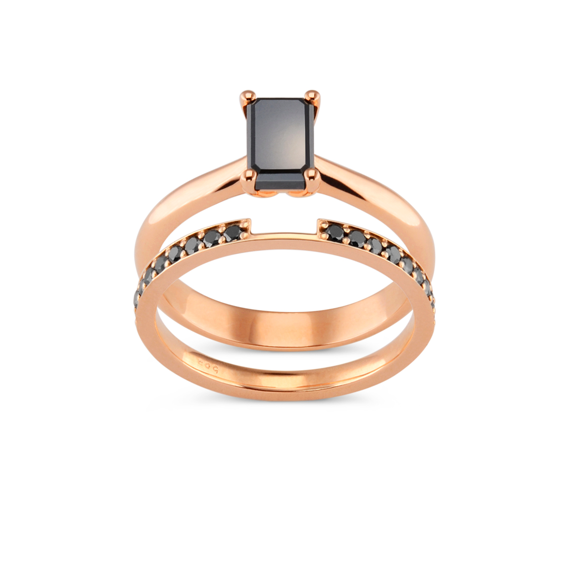 Eternity ring with black diamonds 0.20ct